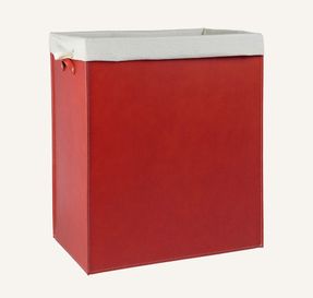 Limac Design Rectangular Laundry Basket Lundra In Regenerated Leather