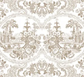 Mineheart Beige Delft Baroque Wallpaper