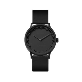 Leff Amsterdam Tube Watch T32 Black / Black Leather Strap