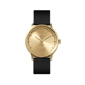 Leff Amsterdam Tube Watch T32 Black / Black Leather Strap