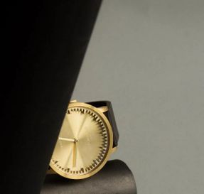 Leff Amsterdam Tube Watch T32 Black / Black Leather Strap
