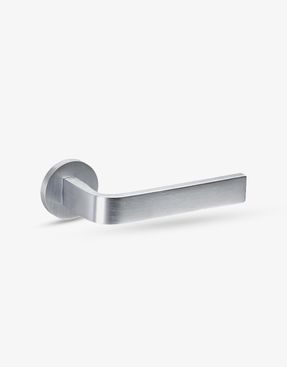 Groel Slim Door Handle Set On Round Rose