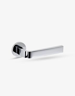 Groel Slim Door Handle Set On Round Rose
