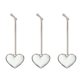 Iittala Glass Heart 50 Mm Clear 3-set Decor