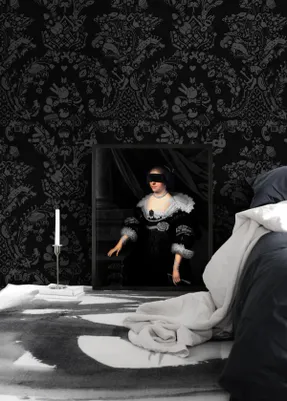 Mineheart New World Damask Wallpaper - Grey & Grey