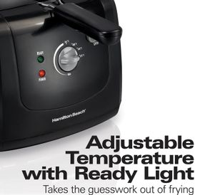 Hamilton Beach Cool-Touch Deep Fryer, 2 Liters/8 Cup Oil Capacity with Basket Hooks