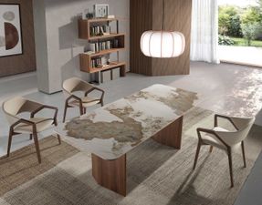 Angel Cerda Walnut Colored Wooden Shelf And Chrome Steel