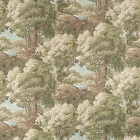 Thibaut Boxwood Woodland Clearing Fabric