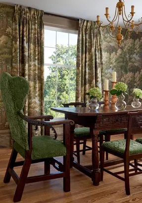 Thibaut Boxwood Woodland Clearing Fabric
