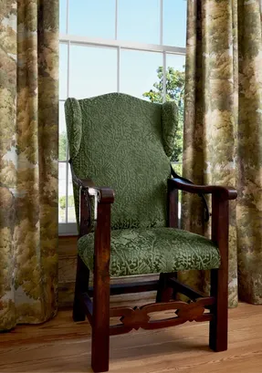 Thibaut Boxwood Woodland Clearing Fabric