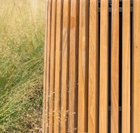 Country Casual Teak Ethos trash receptacle w/ rain dome lid