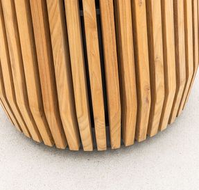 Country Casual Teak Ethos trash receptacle w/ rain dome lid