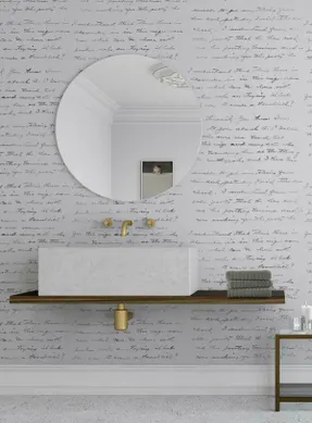 Mineheart Almost White Concrete Loveletter Wallpaper