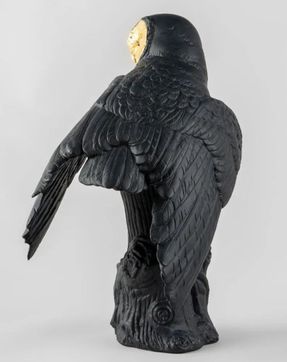 Lladro Owl Sculpture. Black-gold. Limited Edition