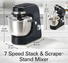 Hamilton Beach 7 Speed Stack & Scrape™ Stand Mixer Black