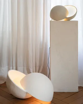 Serax Floor Lamp L White Paper Mache Earth