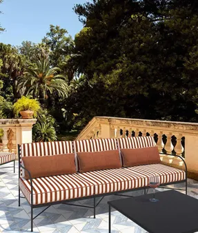 Unopiu Igea Three-seater Iron Sofa With Cushions