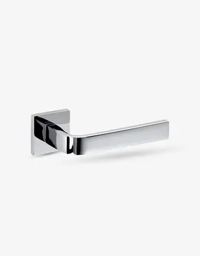 Groel Slim Door Handle Set On Squared Rose