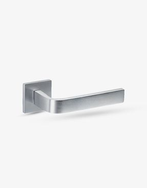 Groel Slim Door Handle Set On Squared Rose