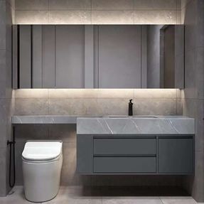 Fontana Showers Fontana Custom Sintered Stone Slate Bathroom Vanity Cabinet