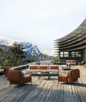 Unopiu Salò 3-seater Sofa With Seat And Backrest Cushion