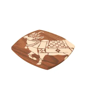 Alankaram Kizak - Teak Square Shaped Tea Coaster