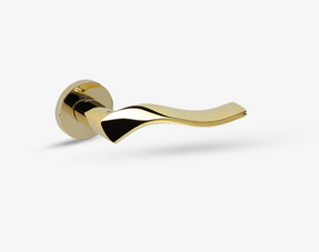 Groel Hélice Door Handle Set On Round Rose