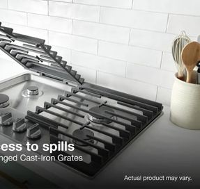 Whirlpool 30-inch Gas Cooktop with 2-in-1 Hinged Grate to Griddle