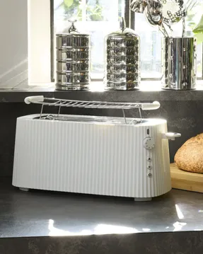 Alessi Plissé Long double compartment toaster