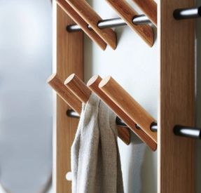 We Do Wood Coat Frame - Bamboo & Black Steel