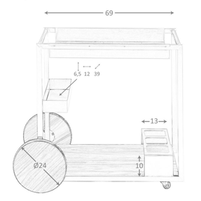 Angel Cerda Minibar Trolley In Polished Steel And Walnut Wood