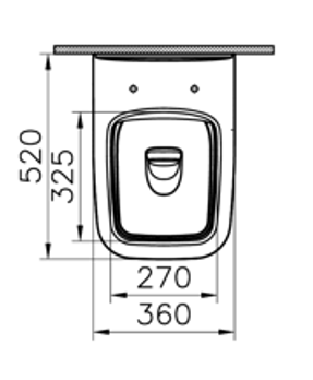Vitra S20 Square Back-to-wall Wc Pan, 52cm