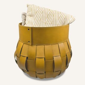 Limacdesign Storage Basket In Woven Leather Treccio Habita