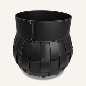 Limacdesign Storage Basket In Woven Leather Treccio Habita