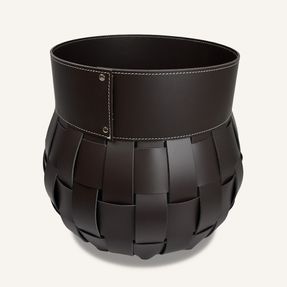 Limacdesign Storage Basket In Woven Leather Treccio Habita