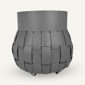 Limacdesign Storage Basket In Woven Leather Treccio Habita