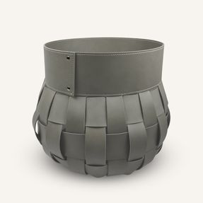 Limacdesign Storage Basket In Woven Leather Treccio Habita