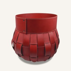 Limacdesign Storage Basket In Woven Leather Treccio Habita