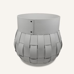 Limacdesign Storage Basket In Woven Leather Treccio Habita