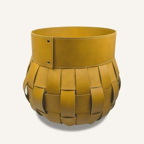 Limacdesign Storage Basket In Woven Leather Treccio Habita