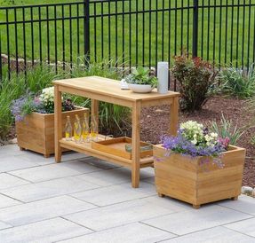 Countrycasualteak Studio Small Square Planter W/ Commercial-grade Liner