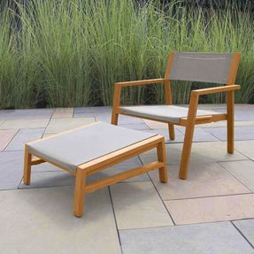 Country Casual Teak Summit Teak Sling Stacking Ottoman