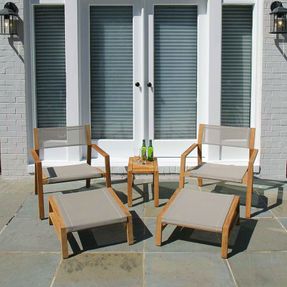 Country Casual Teak Summit Teak Sling Stacking Ottoman