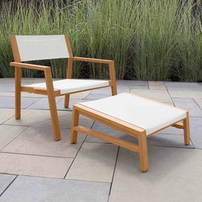 Country Casual Teak Summit Teak Sling Stacking Ottoman