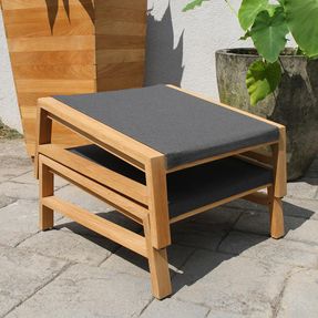 Country Casual Teak Summit Teak Sling Stacking Ottoman