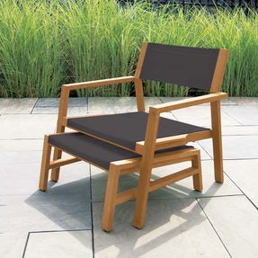 Country Casual Teak Summit Teak Sling Stacking Ottoman