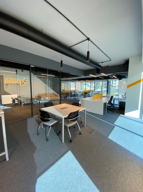 Apton Quartz Single Central Glazed Frameless Glass Partitioning