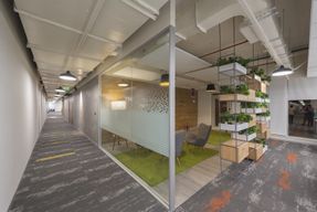 Apton Quartz Single Central Glazed Frameless Glass Partitioning
