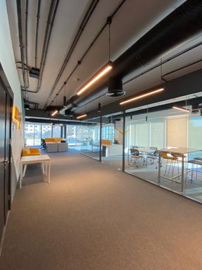 Apton Quartz Single Central Glazed Frameless Glass Partitioning