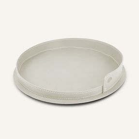 Limacdesign Round Steel And Leather Tray Pleto